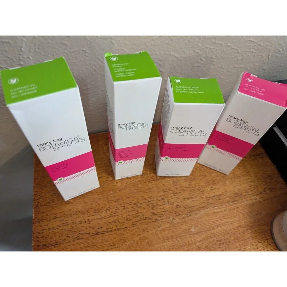 Mary Kay Botanical Effects Complete 4 Set Cleansing Gel Toner Scrub Moisturizing